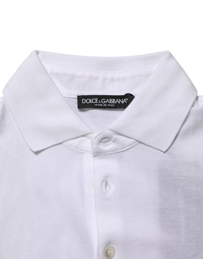 Dolce & Gabbana White Collared Short Sleeves Polo Men T-shirt – IT46 | S par Dolce & Gabbana | Disponible sur Sandy Store ByNet