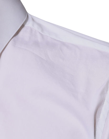 Dolce & Gabbana White Cotton Blend Men MARTINI Dress Shirt - Sandy Store ByNet