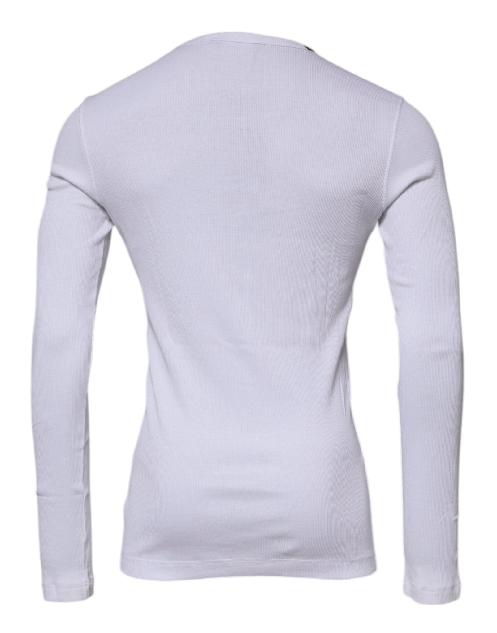 Dolce & Gabbana White Cotton Buttoned Men Pullover Sweater - Sandy Store ByNet