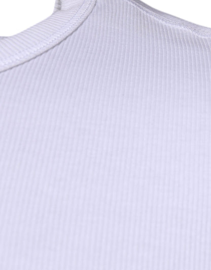 Dolce & Gabbana White Cotton Buttoned Men Pullover Sweater - Sandy Store ByNet
