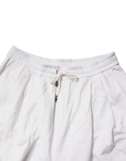 Dolce & Gabbana White Cotton Cargo Bermuda Sweatshorts Shorts - Sandy Store ByNet