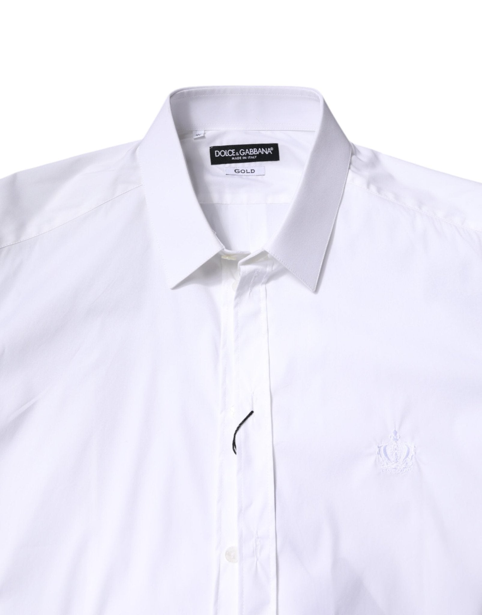 Dolce & Gabbana White Cotton Collared GOLD FormalDress Shirt – IT37 | XS par Dolce & Gabbana | Disponible sur Sandy Store ByNet