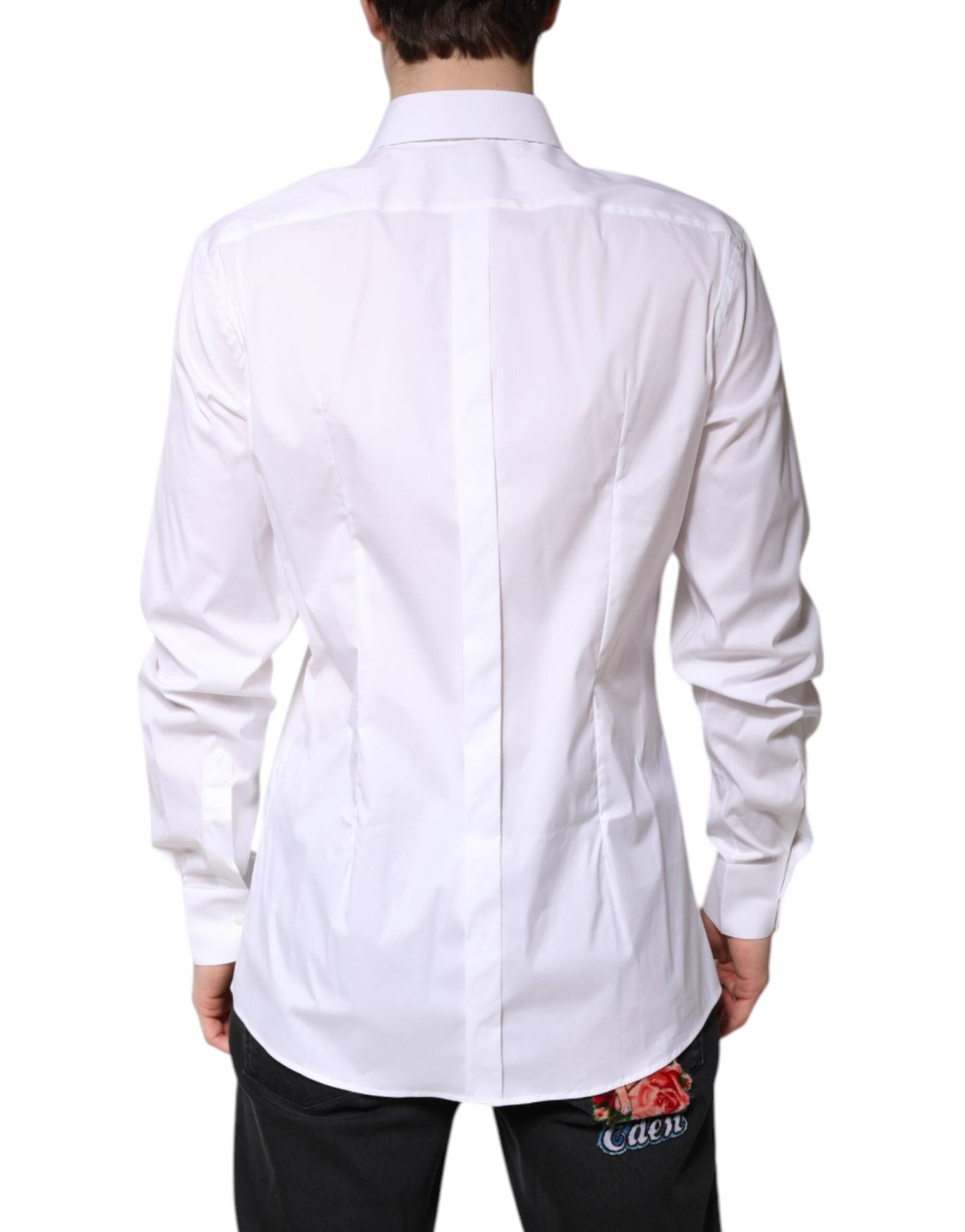 Dolce & Gabbana White Cotton Collared GOLD FormalDress Shirt – IT37 | XS par Dolce & Gabbana | Disponible sur Sandy Store ByNet