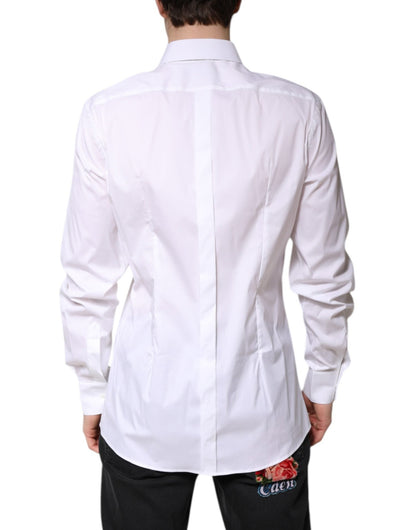 Dolce & Gabbana White Cotton Collared GOLD FormalDress Shirt – IT37 | XS par Dolce & Gabbana | Disponible sur Sandy Store ByNet
