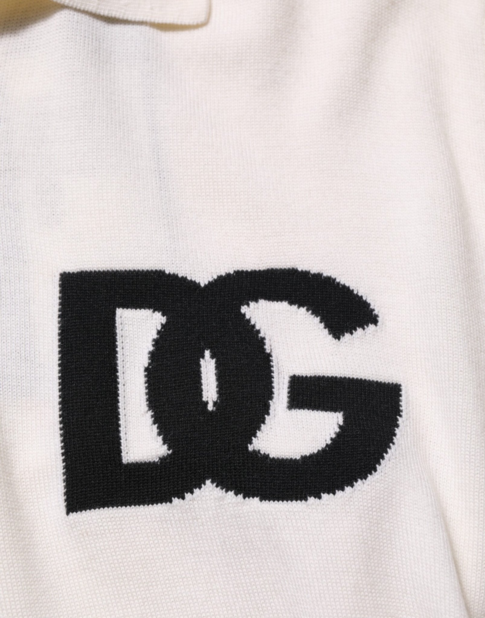 Dolce & Gabbana White Cotton Collared Short Sleeves T-shirt – IT48 | M par Dolce & Gabbana | Disponible sur Sandy Store ByNet