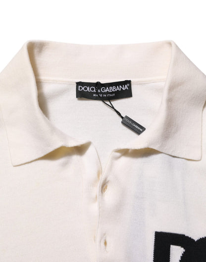 Dolce & Gabbana White Cotton Collared Short Sleeves T-shirt – IT48 | M par Dolce & Gabbana | Disponible sur Sandy Store ByNet