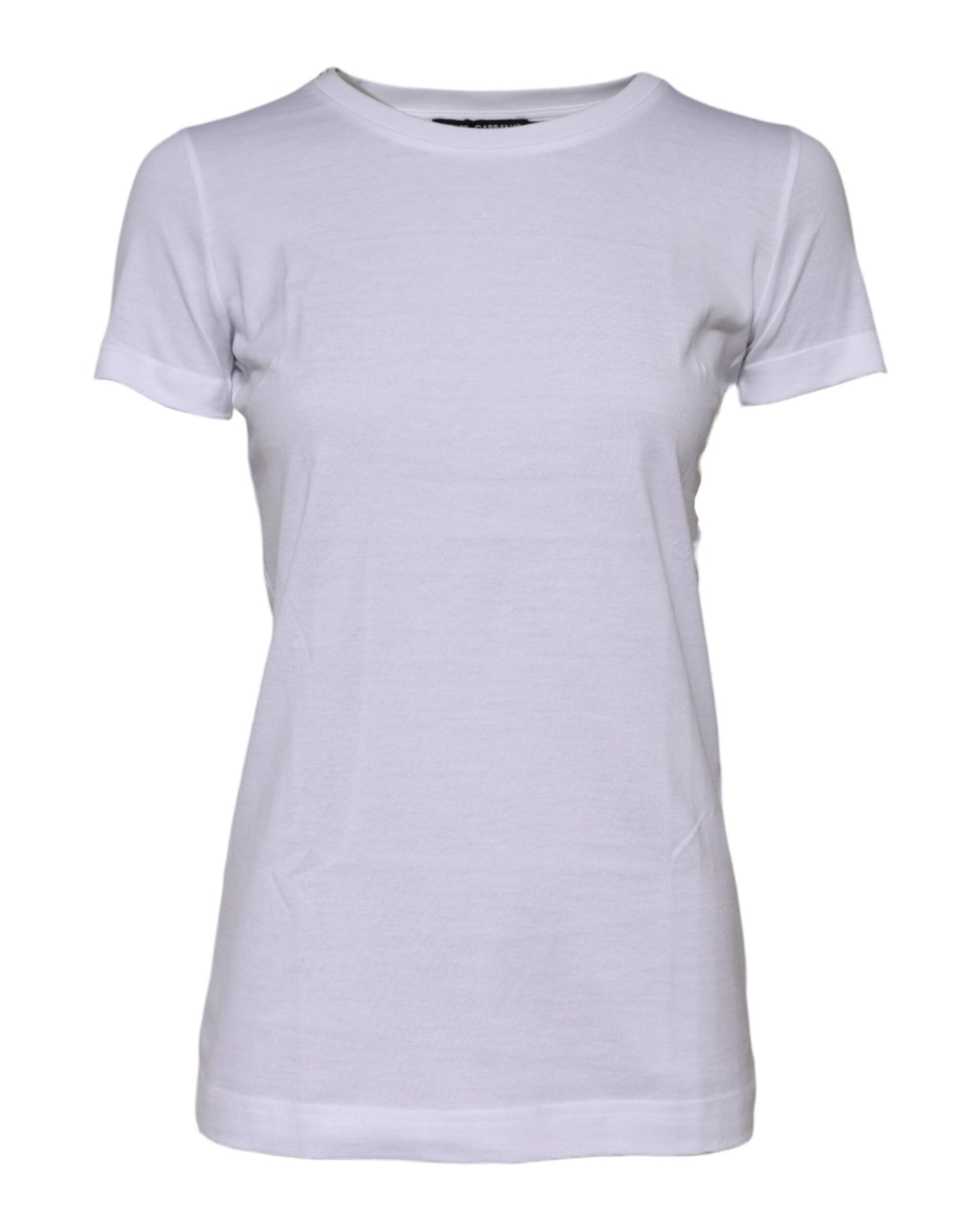 Dolce & Gabbana White Cotton Crew Neck Short Sleeves T-shirt – IT36|XXS par Dolce & Gabbana | Disponible sur Sandy Store ByNet