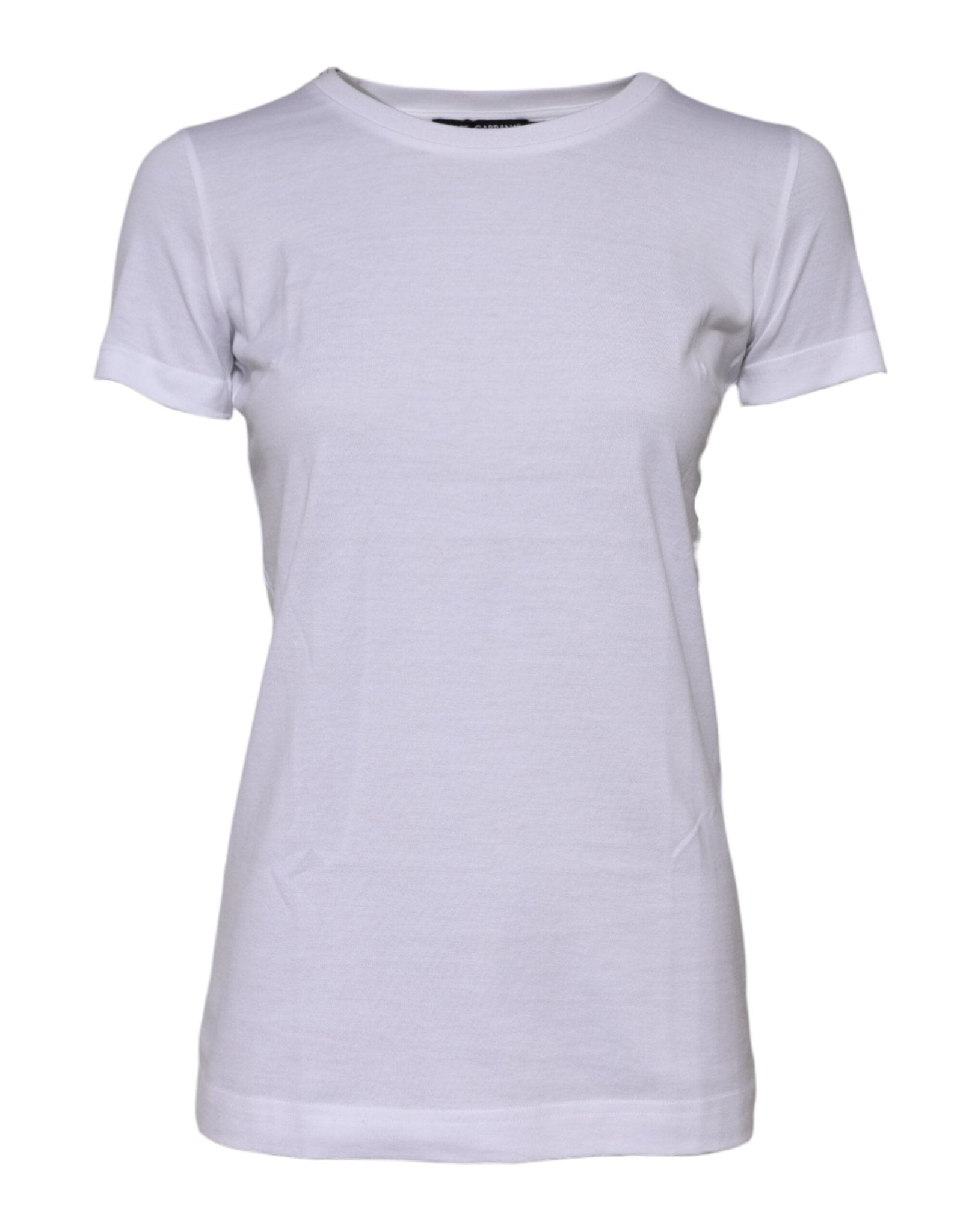 Dolce & Gabbana White Cotton Crew Neck Short Sleeves T-shirt – IT36|XXS par Dolce & Gabbana | Disponible sur Sandy Store ByNet