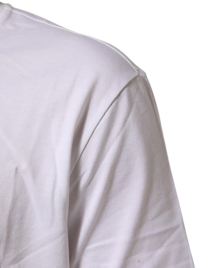 Dolce & Gabbana White Cotton Crew Neck Short Sleeves T-shirt – IT54 | XL par Dolce & Gabbana | Disponible sur Sandy Store ByNet