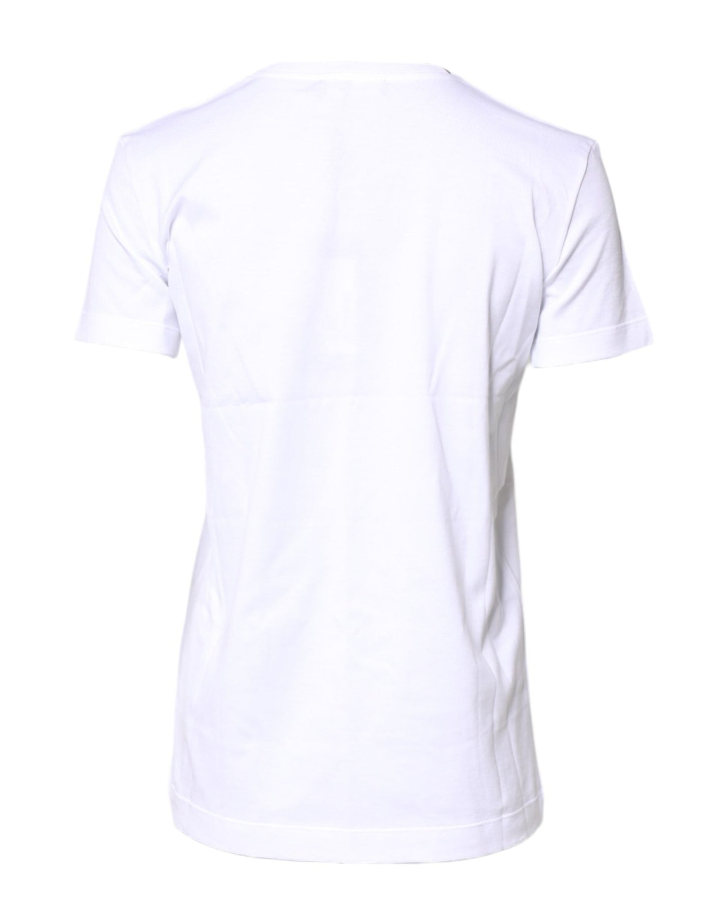 Dolce & Gabbana White Cotton Crew Neck Short Sleeves T-shirt - Sandy Store ByNet