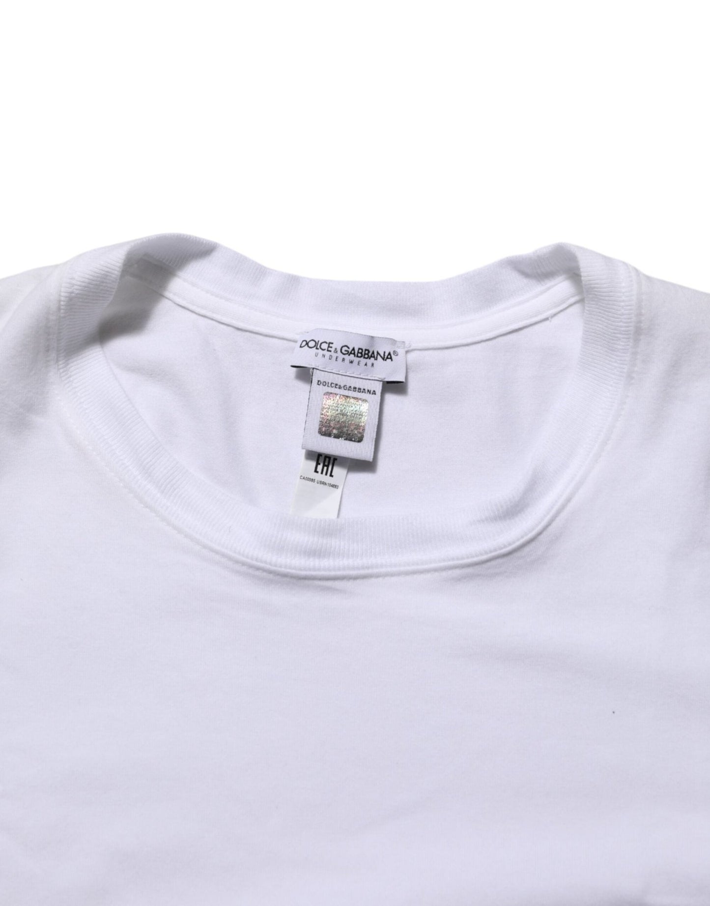 Dolce & Gabbana White Cotton DG Italia Round Neck Men T-shirt – IT4 | S par Dolce & Gabbana | Disponible sur Sandy Store ByNet