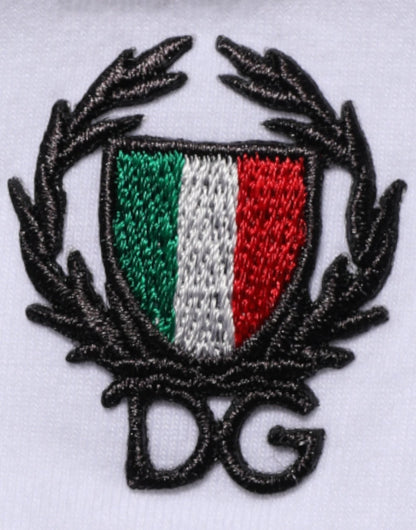 Dolce & Gabbana White Cotton DG Italia Round Neck Men T-shirt – IT4 | S par Dolce & Gabbana | Disponible sur Sandy Store ByNet