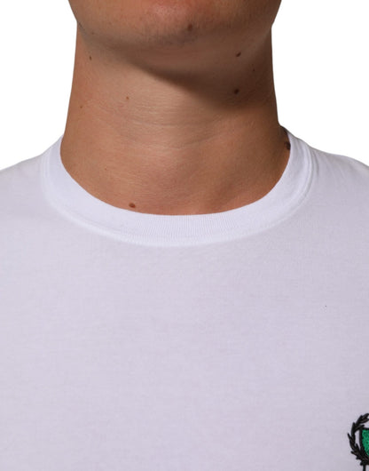 Dolce & Gabbana White Cotton DG Italia Round Neck Men T-shirt – IT4 | S par Dolce & Gabbana | Disponible sur Sandy Store ByNet