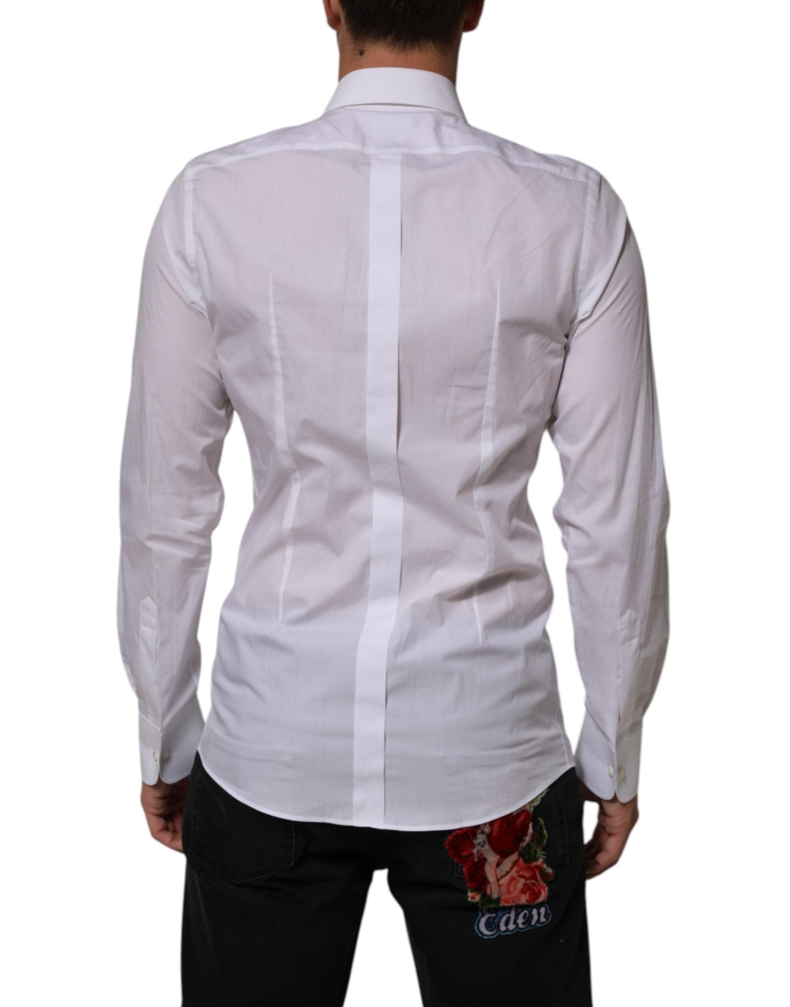 Dolce & Gabbana White Cotton DG Logo Pearl GOLD Formal Shirt – IT39 | S par Dolce & Gabbana | Disponible sur Sandy Store ByNet
