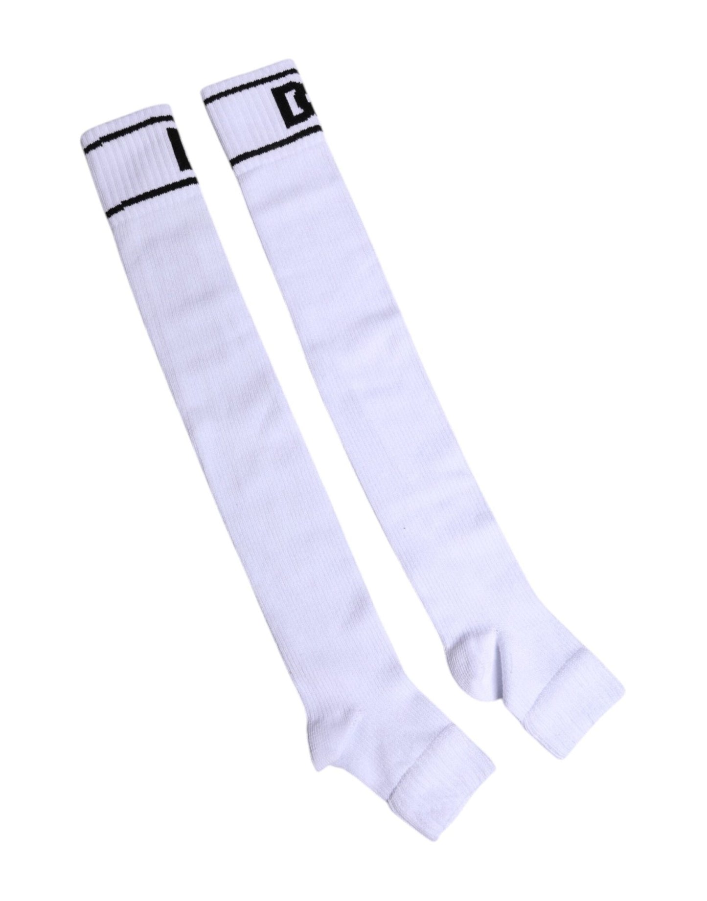 Dolce & Gabbana White Cotton DG Logo Print Open Toe Socks – par Dolce & Gabbana | Disponible sur Sandy Store ByNet