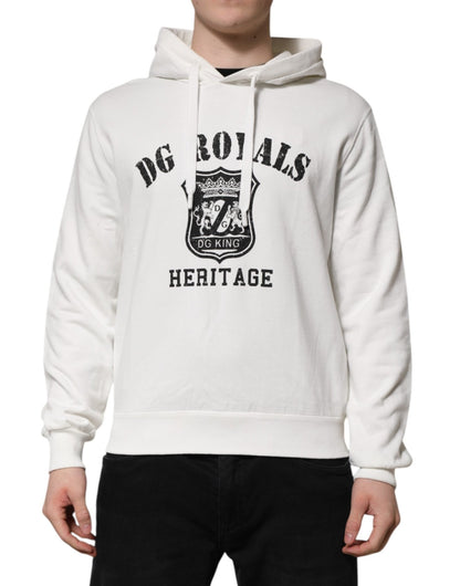 Dolce & Gabbana White Cotton DG ROYAL Print Hooded Sweater – IT44 | XS par Dolce & Gabbana | Disponible sur Sandy Store ByNet