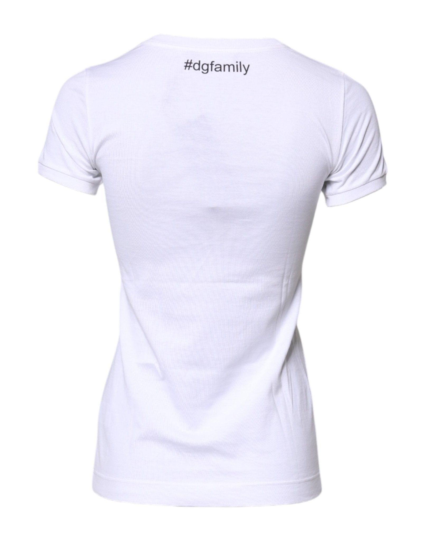 Dolce & Gabbana White Cotton #DGFAMILY Embroidery T-shirt - Sandy Store ByNet