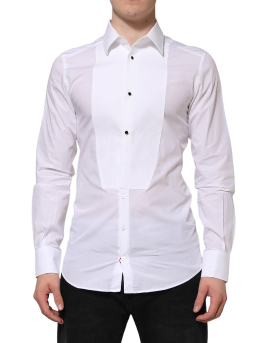 Dolce & Gabbana White Cotton GOLD Bib Poplin Formal Shirt – IT39 | S par Dolce & Gabbana | Disponible sur Sandy Store ByNet