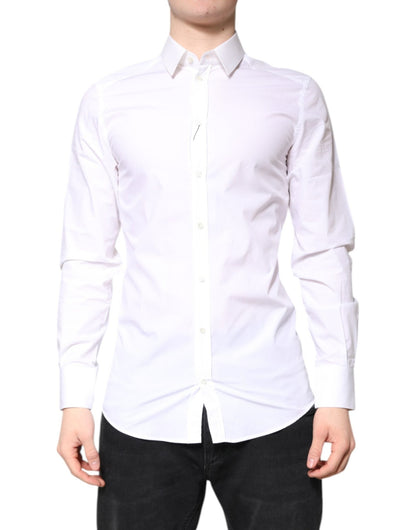Dolce & Gabbana White Cotton GOLD Dress Formal Collared Shirt – IT39 | S par Dolce & Gabbana | Disponible sur Sandy Store ByNet