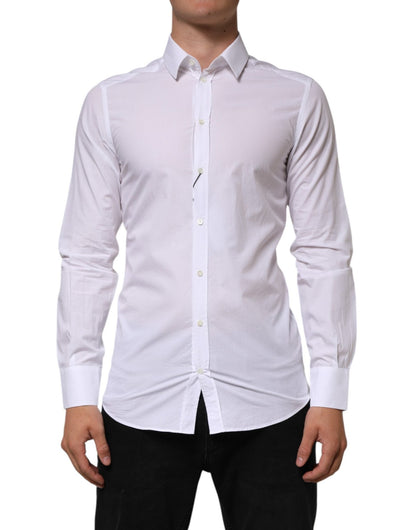 Dolce & Gabbana White Cotton GOLD Formal Men Longsleeves Shirt – IT39 | S par Dolce & Gabbana | Disponible sur Sandy Store ByNet