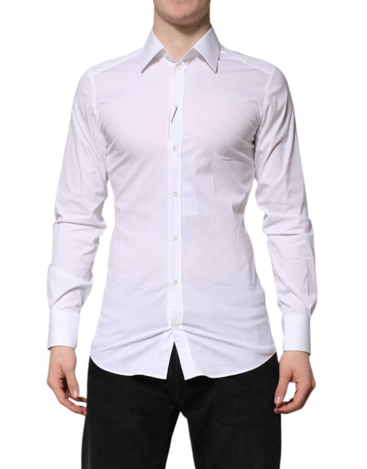 Dolce & Gabbana White Cotton GOLD Long Sleeves Formal Shirt – IT38 | XS par Dolce & Gabbana | Disponible sur Sandy Store ByNet