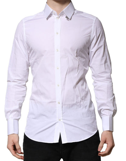 Dolce & Gabbana White Cotton GOLD Long Sleeves Formal Shirt – IT39 | S par Dolce & Gabbana | Disponible sur Sandy Store ByNet