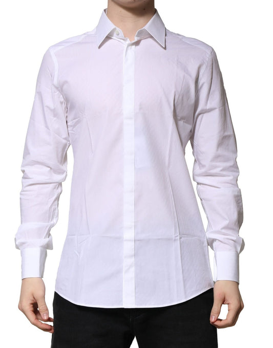 Dolce & Gabbana White Cotton GOLD Long Sleeves Formal Shirt – IT39 | S par Dolce & Gabbana | Disponible sur Sandy Store ByNet