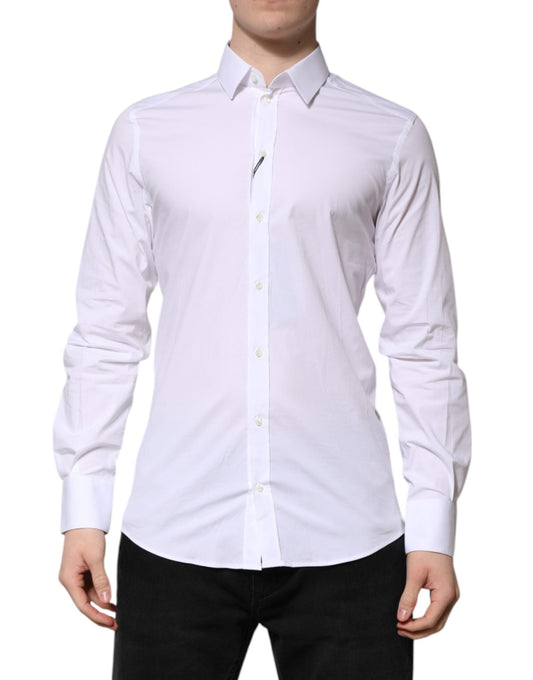 Dolce & Gabbana White Cotton GOLD Long Sleeves Formal Shirt – IT39 | S par Dolce & Gabbana | Disponible sur Sandy Store ByNet