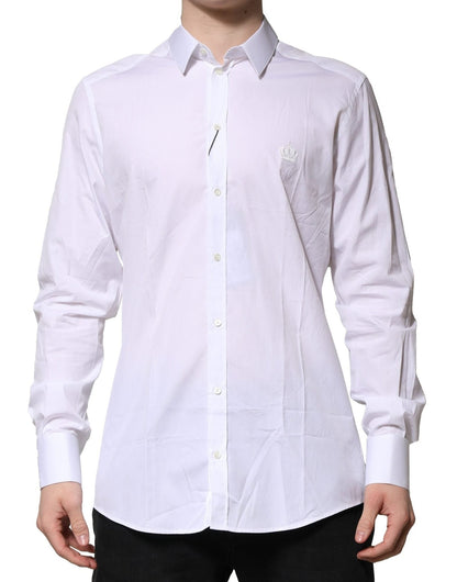 Dolce & Gabbana White Cotton GOLD Long Sleeves Formal Shirt – IT39 | S par Dolce & Gabbana | Disponible sur Sandy Store ByNet