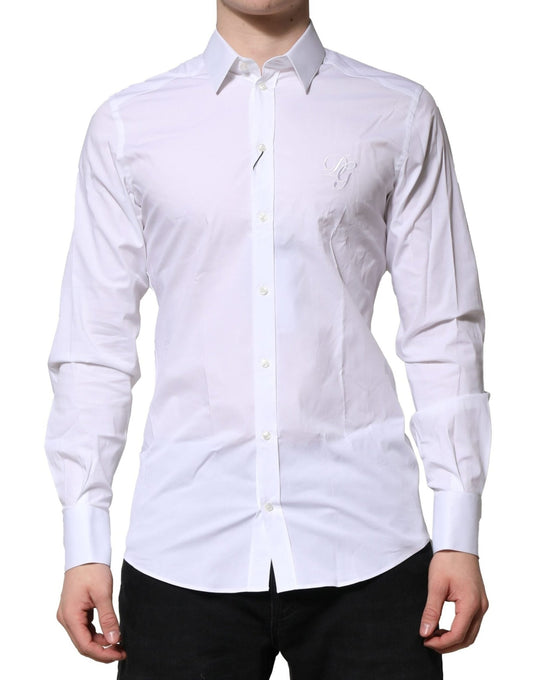 Dolce & Gabbana White Cotton GOLD Long Sleeves Formal Shirt – IT40 | M par Dolce & Gabbana | Disponible sur Sandy Store ByNet