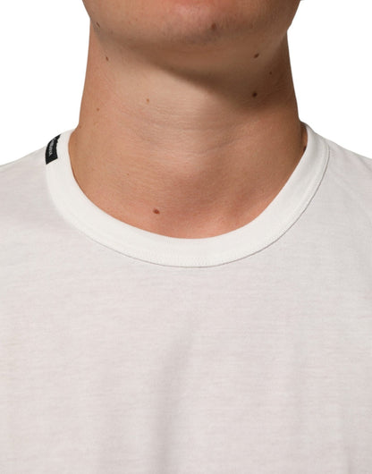 Dolce & Gabbana White Cotton Goodluck 2020 Crew Neck T-shirt – IT52 | XL par Dolce & Gabbana | Disponible sur Sandy Store ByNet