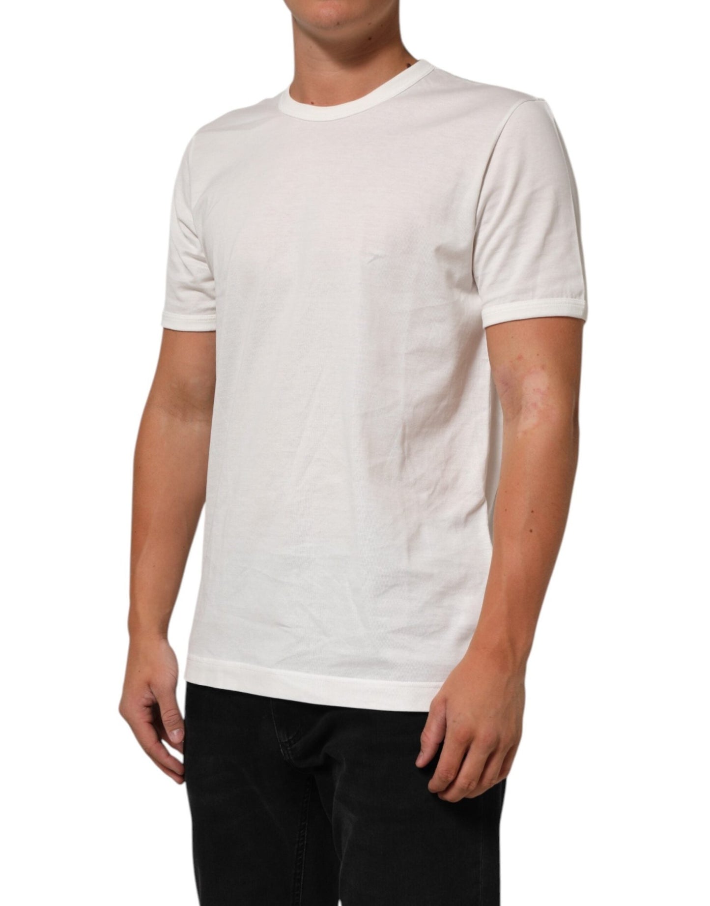 Dolce & Gabbana White Cotton Goodluck 2020 Crew Neck T-shirt – IT52 | XL par Dolce & Gabbana | Disponible sur Sandy Store ByNet