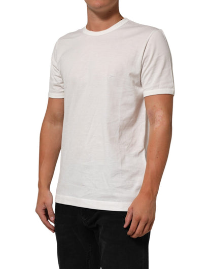 Dolce & Gabbana White Cotton Goodluck 2020 Crew Neck T-shirt – IT52 | XL par Dolce & Gabbana | Disponible sur Sandy Store ByNet