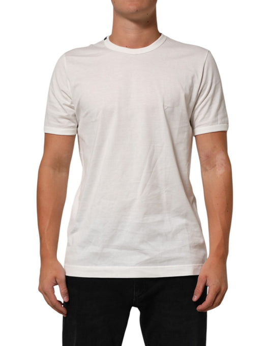 Dolce & Gabbana White Cotton Goodluck 2020 Crew Neck T-shirt – IT52 | XL par Dolce & Gabbana | Disponible sur Sandy Store ByNet