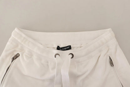 Dolce & Gabbana White Cotton Logo Patch Sweatpants Jogging Pants – IT50 | L par Dolce & Gabbana | Disponible sur Sandy Store ByNet