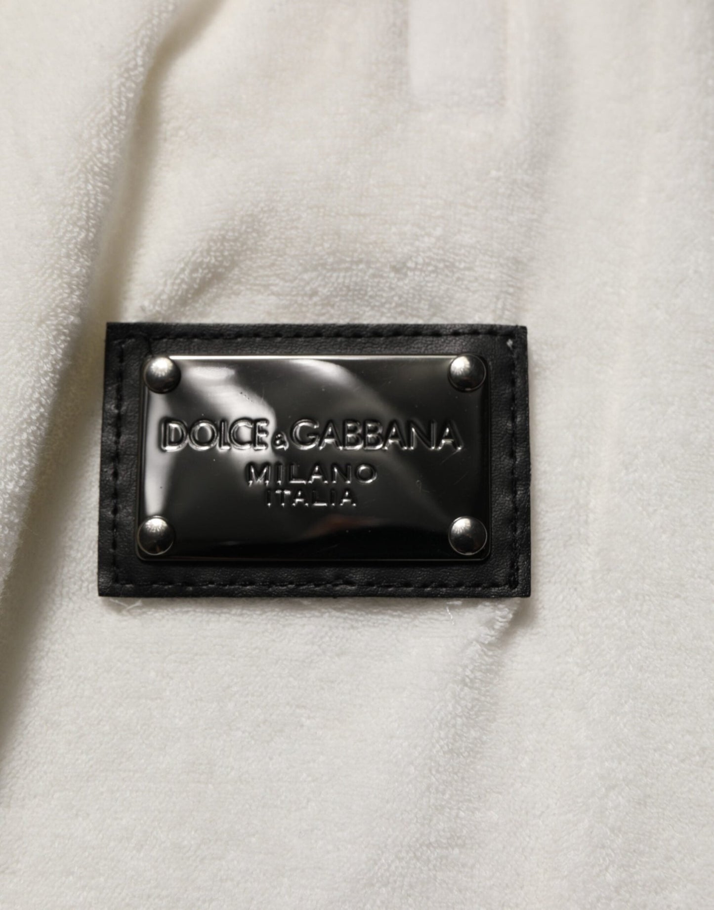 Dolce & Gabbana White Cotton Logo Plaque Men Bermuda Shorts – IT48 | M par Dolce & Gabbana | Disponible sur Sandy Store ByNet