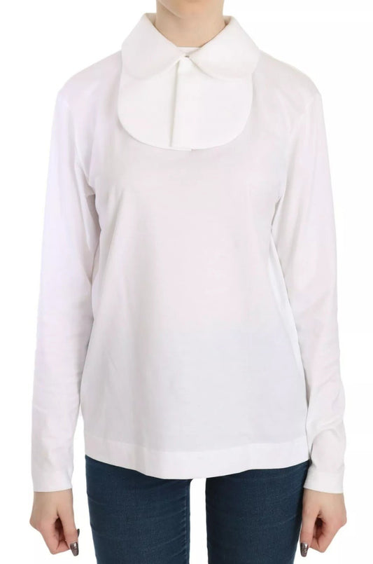 Dolce & Gabbana White Cotton Longsleeve Collared Blouse – IT40|S par Dolce & Gabbana | Disponible sur Sandy Store ByNet