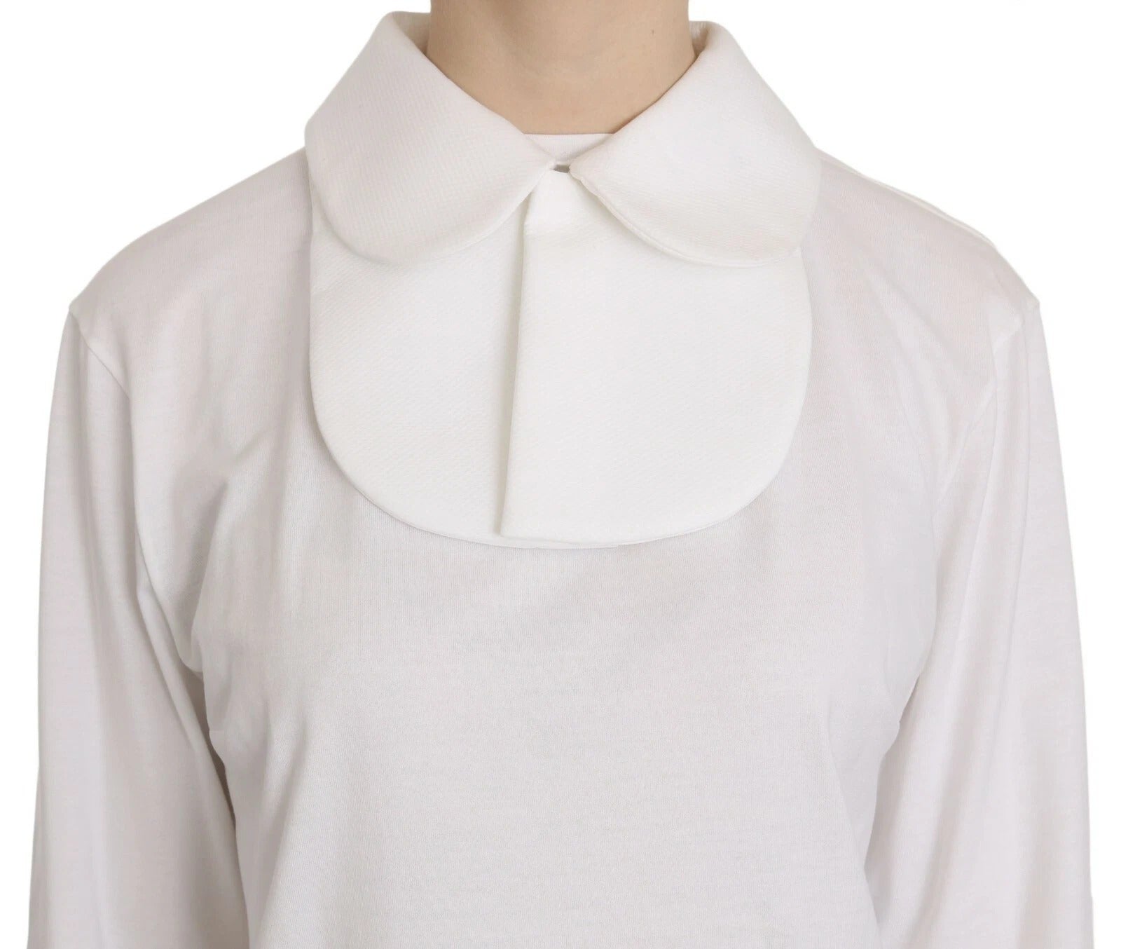 Dolce & Gabbana White Cotton Longsleeve Collared Blouse – IT40|S par Dolce & Gabbana | Disponible sur Sandy Store ByNet