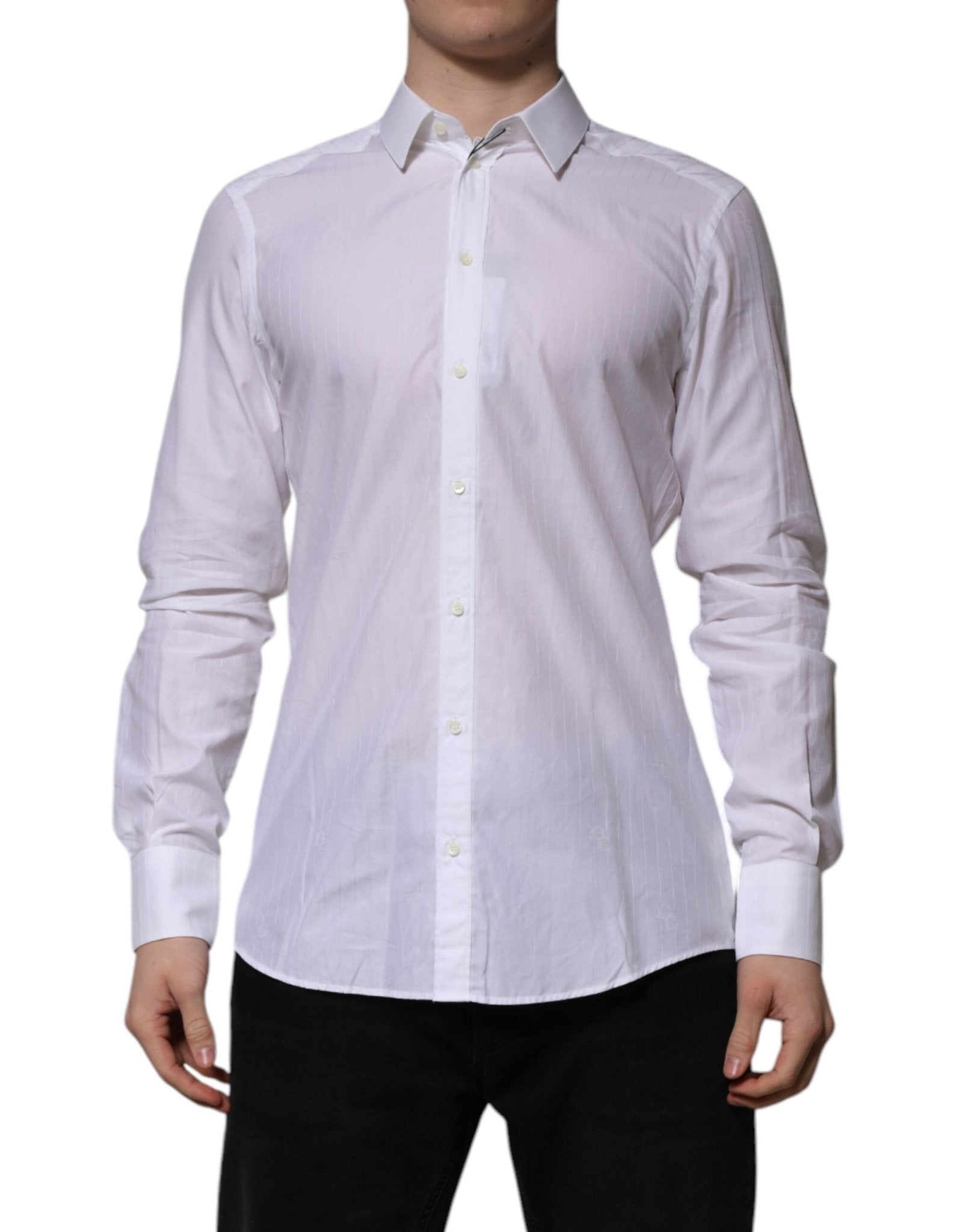 Dolce & Gabbana White Cotton MARTINI Long Sleeve Formal Shirt – IT40 | M par Dolce & Gabbana | Disponible sur Sandy Store ByNet