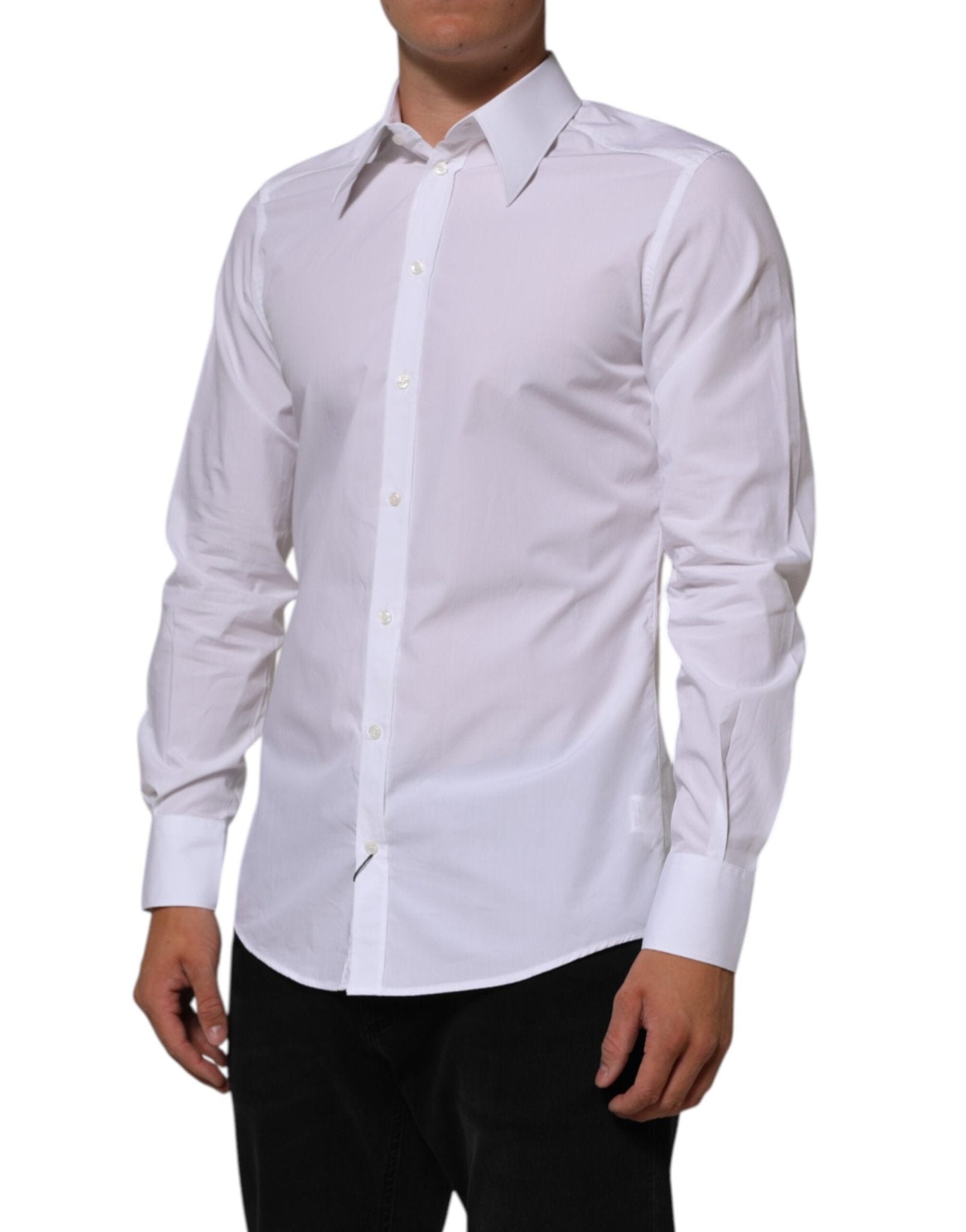 Dolce & Gabbana White Cotton MARTINI Men Formal Dress Shirt – IT39 | S par Dolce & Gabbana | Disponible sur Sandy Store ByNet