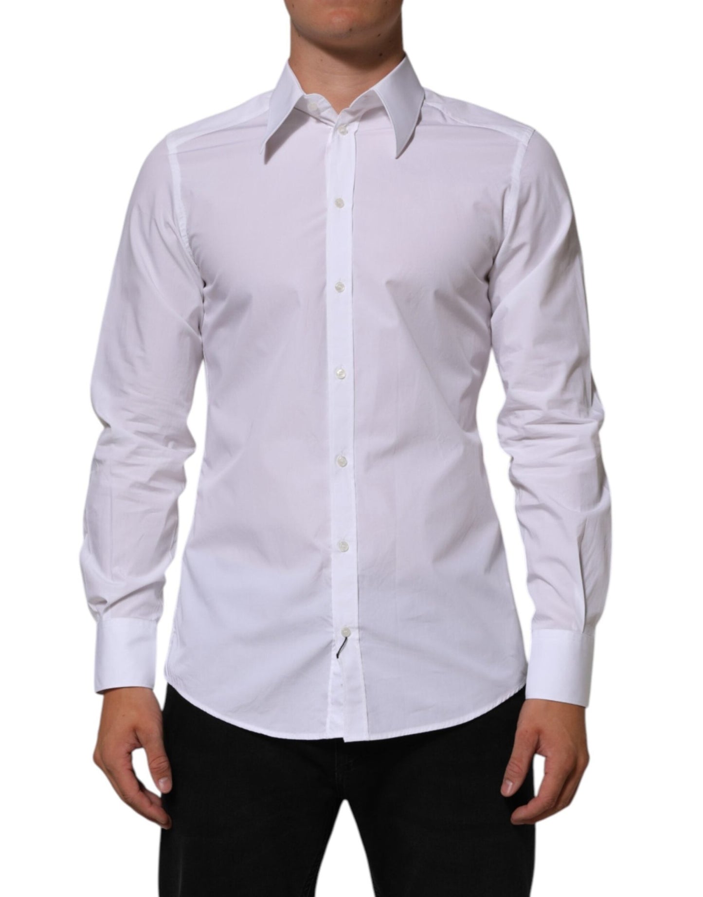 Dolce & Gabbana White Cotton MARTINI Men Formal Dress Shirt – IT39 | S par Dolce & Gabbana | Disponible sur Sandy Store ByNet