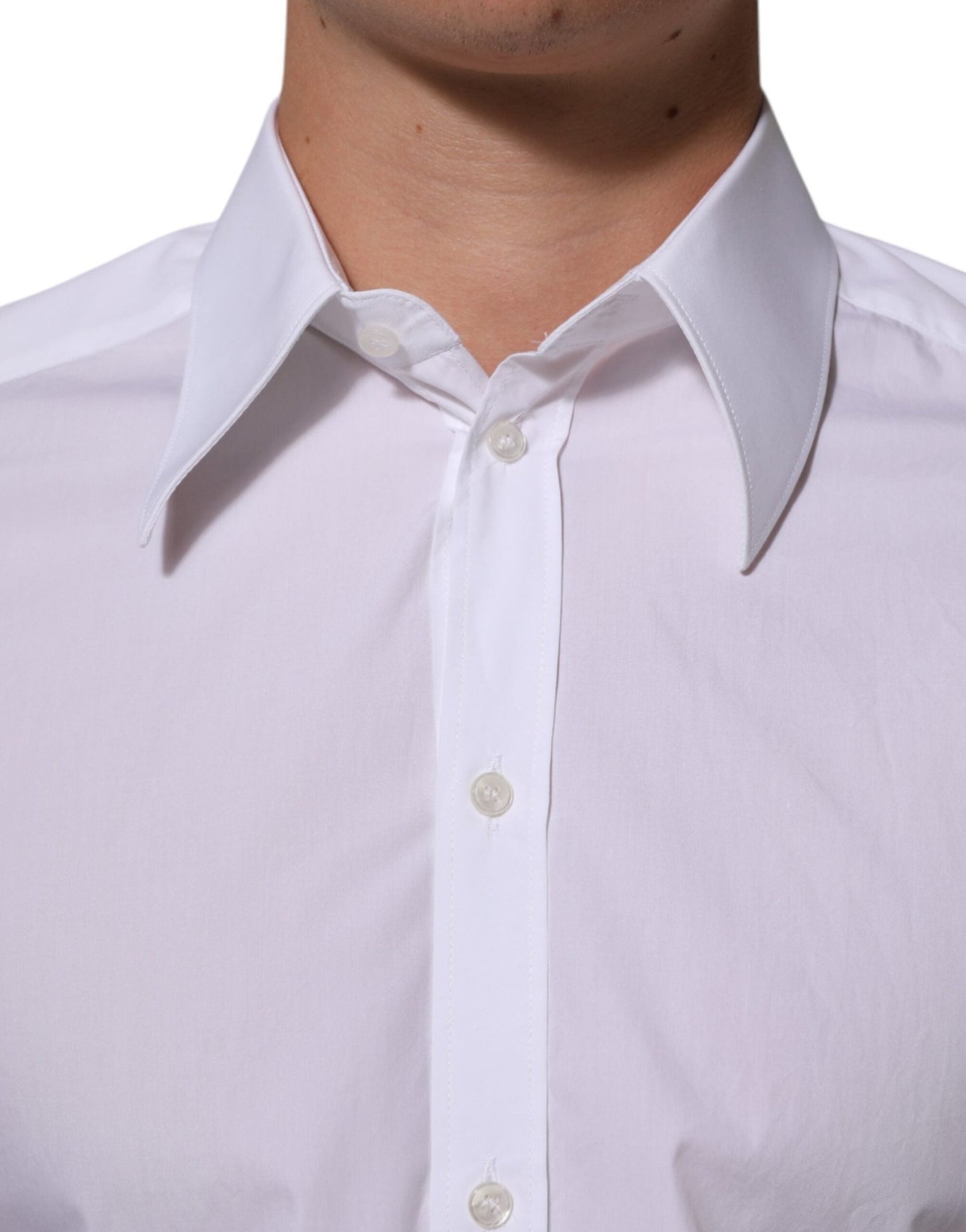 Dolce & Gabbana White Cotton MARTINI Men Formal Dress Shirt – IT39 | S par Dolce & Gabbana | Disponible sur Sandy Store ByNet