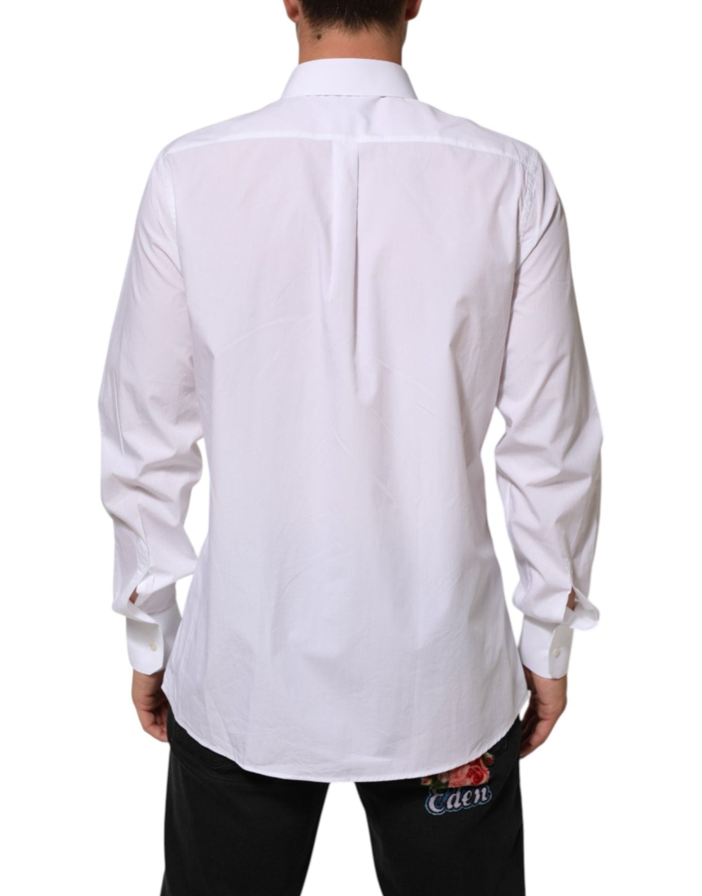 Dolce & Gabbana White Cotton MARTINI Men Formal Dress Shirt – IT42 | XL par Dolce & Gabbana | Disponible sur Sandy Store ByNet