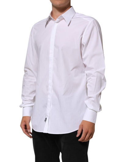 Dolce & Gabbana White Cotton MARTINI Men Formal Dress Shirt – IT42 | XL par Dolce & Gabbana | Disponible sur Sandy Store ByNet