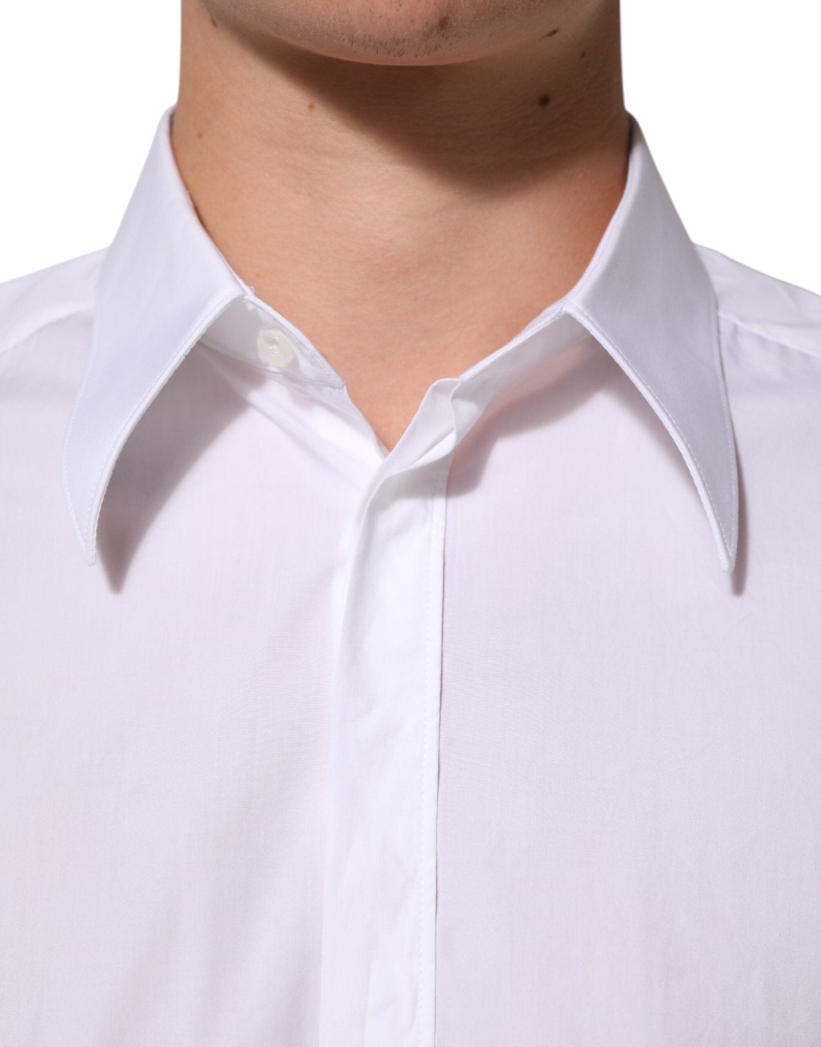 Dolce & Gabbana White Cotton MARTINI Men Formal Dress Shirt – IT42 | XL par Dolce & Gabbana | Disponible sur Sandy Store ByNet