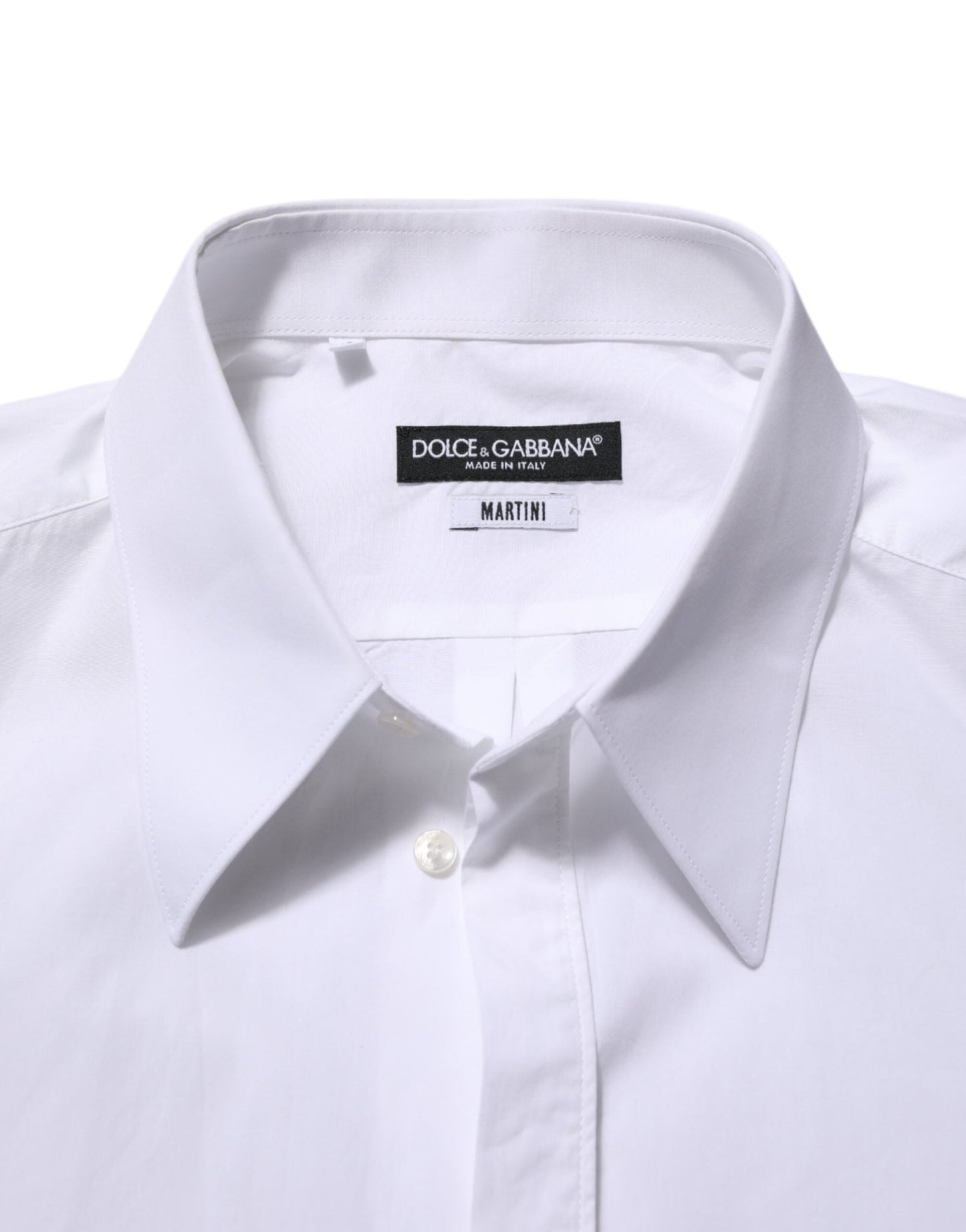Dolce & Gabbana White Cotton MARTINI Men Formal Dress Shirt – IT42 | XL par Dolce & Gabbana | Disponible sur Sandy Store ByNet