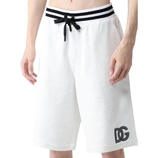 Dolce & Gabbana White Cotton Men Bermuda Short - Sandy Store ByNet