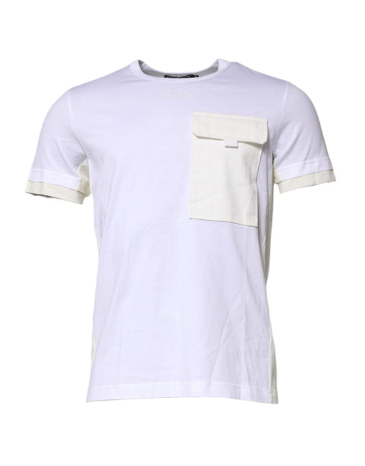 Dolce & Gabbana White Cotton Pocket Short Sleeves T-shirt – IT48 | M par Dolce & Gabbana | Disponible sur Sandy Store ByNet