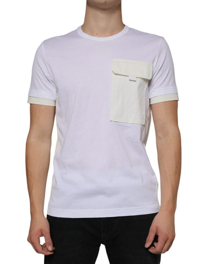 Dolce & Gabbana White Cotton Pocket Short Sleeves T-shirt – IT48 | M par Dolce & Gabbana | Disponible sur Sandy Store ByNet
