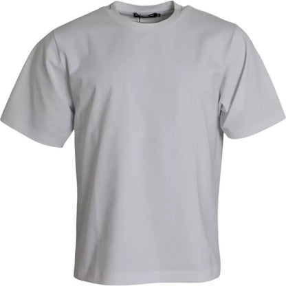 Dolce & Gabbana White Cotton Round Neck Short Sleeve T-shirt – IT48 | M par Dolce & Gabbana | Disponible sur Sandy Store ByNet